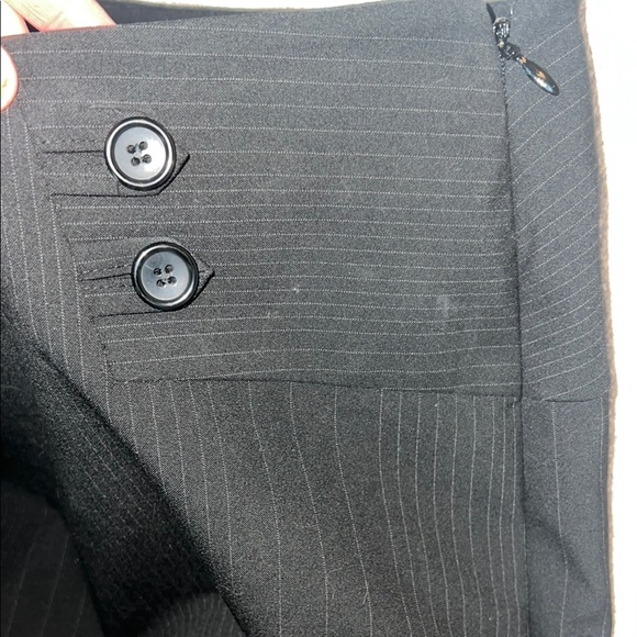 π’π The Limited Black Pin Stripe Pencil Skirt with Front Button Detail ππ’ - Picture 6 of 6